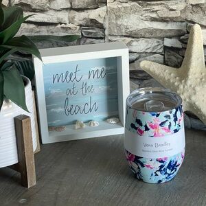 VERA BRADLEY 12 OZ FLOATING BLOSSOMS STAINLESS STEEL WINE TUMBLER ***BRAND NEW